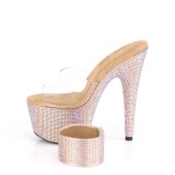 Goud strass 18 cm BEJEWELED-712RS pleaser hoge hakken met enkel manchet