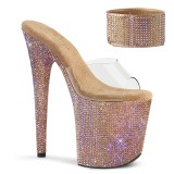 Goud strass 20 cm BEJEWELED-812RS pleaser hoge hakken met enkel manchet