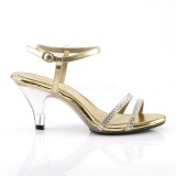 Goud strass steentjes 8 cm BELLE-316 high heels schoenen voor travestie