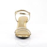 Goud strass steentjes 8 cm BELLE-316 high heels schoenen voor travestie