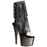 Gray 18 cm ADORE-1017RSF womens fringe ankle boots high heels