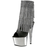 Gray 18 cm ADORE-1024RSF womens fringe ankle boots high heels