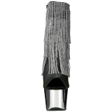 Gray 18 cm ADORE-1024RSF womens fringe ankle boots high heels