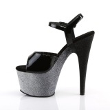 Gray 18 cm ADORE-709OMBRE glitter platform sandals shoes