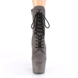 Gray Leatherette 18 cm ADORE-1020FS lace up ankle boots