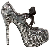 Gray Rhinestone 14,5 cm Burlesque TEEZE-04R Platform Pumps Women Shoes