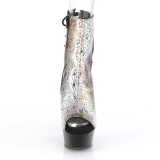 Gray transparent 15 cm DELIGHT-1018SP Exotic stripper ankle boots