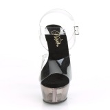 Gray transparent 15 cm KISS-208T Exotic stripper high heel shoes