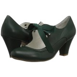 Green 6,5 cm WIGGLE-32 retro vintage cuben heels maryjane pumps