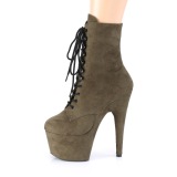 Green Leatherette 18 cm ADORE-1020FS lace up ankle boots
