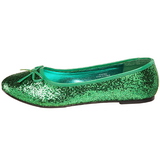 Green STAR-16G glitter flat ballerinas womens shoes