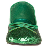 Green STAR-16G glitter flat ballerinas womens shoes