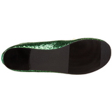 Green STAR-16G glitter flat ballerinas womens shoes