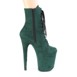 Green faux suede 20 cm FLAMINGO-1020FS2 Pole dancing ankle boots