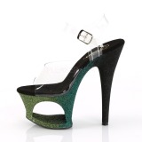 Green glitter 18 cm Pleaser MOON-708OMBRE Pole dancing high heels shoes