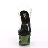 Green glitter 18 cm Pleaser MOON-708OMBRE Pole dancing high heels shoes