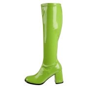 Green patent boots 7,5 cm GOGO-300 High Heeled Womens Boots for Men