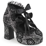 Grijs 9,5 cm DemoniaCult GOTHIKA-53 gothic plateau schoenen