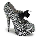 Grijs Strass 14,5 cm Burlesque TEEZE-04R Hoge Pumps Schoenen Plateau