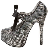 Grijs Strass 14,5 cm Burlesque TEEZE-04R Hoge Pumps Schoenen Plateau