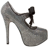 Grijs Strass 14,5 cm Burlesque TEEZE-04R Hoge Pumps Schoenen Plateau