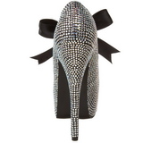 Grijs Strass 14,5 cm Burlesque TEEZE-04R Hoge Pumps Schoenen Plateau