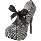 Grijs Strass 14,5 cm Burlesque TEEZE-04R Hoge Pumps Schoenen Plateau