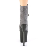 Grijs nubuck 20 cm FLAMINGO-1020FST pole dance hakken - pole dance enkellaarzen