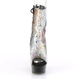 Grijs plateau 15 cm DELIGHT-1018SP transparante hakken - pole dance enkellaarsjes