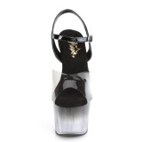 Grijs plateau 18 cm ADORE-708T-2 transparante hakken - pole dance schoenen