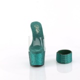 Groen 18 cm 712RS pleaser sandalen hoge hakken met enkel manchet strass plateau