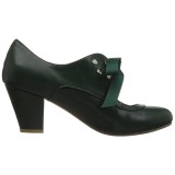 Groen 6,5 cm WIGGLE-32 retro vintage maryjane pumps met blokhak