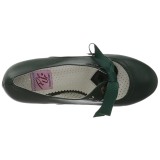 Groen 6,5 cm WIGGLE-32 retro vintage maryjane pumps met blokhak