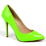 Groen Neon 13 cm AMUSE-20 naaldhak pumps met puntneus