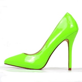 Groen Neon 13 cm AMUSE-20 naaldhak pumps met puntneus