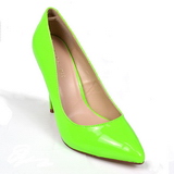 Groen Neon 13 cm AMUSE-20 naaldhak pumps met puntneus