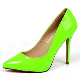 Groen Neon 13 cm AMUSE-20 naaldhak pumps met puntneus