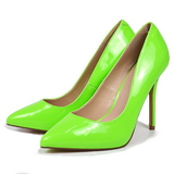 Groen Neon 13 cm AMUSE-20 naaldhak pumps met puntneus