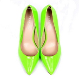 Groen Neon 13 cm AMUSE-20 naaldhak pumps met puntneus