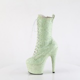 Groen glitter 18 cm ADORE-1040GR dames high heels boots plateau
