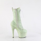 Groen glitter 18 cm ADORE-1040GR dames high heels boots plateau