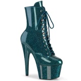 Groen glitter 18 cm dames high heels boots plateau