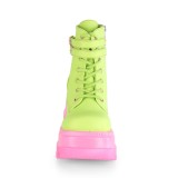 Groen neon 5 cm SHAKER-52 cyberpunk plateau enkellaarzen