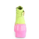 Groen neon 5 cm SHAKER-52 cyberpunk plateau enkellaarzen