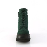 Groen suede 11,5 cm SHAKER-52 demoniacult sleehakken boots met plateau zwart