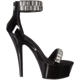 High Heels Glittering Stones 15 cm KISS-269RS Chrome Platform