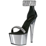 High Heels Glittering Stones 18 cm ADORE-769RS Chrome Platform