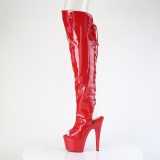 Hologram 18 cm ADORE-3019HWR red thigh high boots open toe with lace up