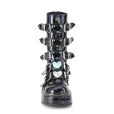 Hologram 5 cm EMILY-330 womens buckle boots with platform