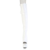 Hologram veterlaarzen 18 cm ADORE-3019HWR witte overknee laarzen high heels met veters